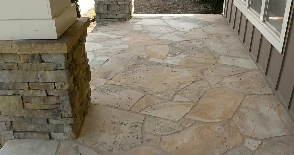 House entrance with professionally installed stone flooring in Glendale AZ